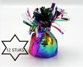 Ballon gewichtje 170 gr Regenboog Kleuren 12 stuks, Verjaardag, Themafeest