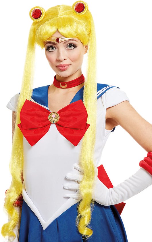 FUNIDELIA Moon pruik - Sailor Moon voor vrouwen Anime - Geel | bol.com