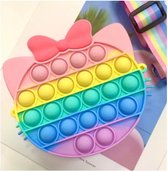 Manks Kids Collections ® Pop it bag - Rainbow pop it bag - Fidget toys - soft Kat Pop it with bow tie bag - Rainbow Cat with a bowtie pop it bag - idée cadeau - arc-en-ciel de couleur douce - Fidget toys