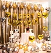 36 Stuks Verjaardag Ballonen - Gratis Pomp - Goud Silver Feest Jaardag