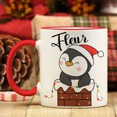 Kerst mok - Beker - Kerst mok met naam - Kerst cadeau - Gepersonaliseerd - Pinguïn mok - Gratis inpakservice