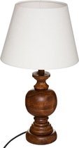 Lamp Avana met houten voet en linnen kap H 44,5 cm