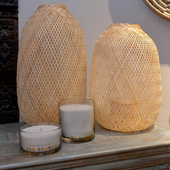 Ted Sparks - Buiten Geurkaars - 50 Branduren - 1 Lont - Luxe Verpakking - Beige