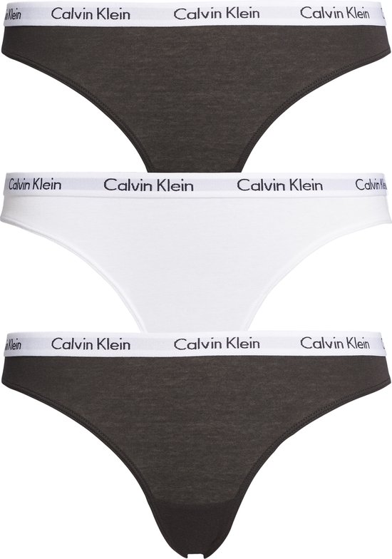 Calvin Klein dames slips (3-pack) - zwart - wit en zwart -  Maat: