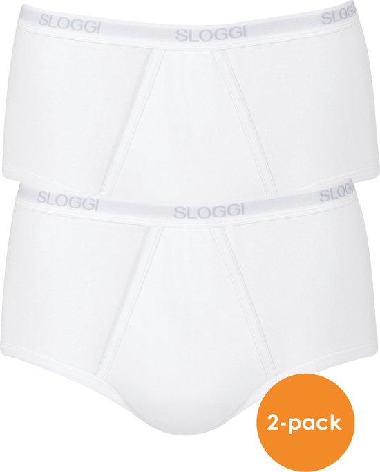 Sloggi Men Basic Maxi - heren slips met gulp (2-pack) - wit - Maat: S