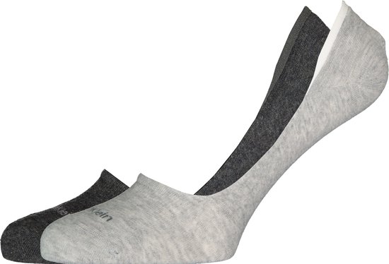 Calvin Klein Luca herensokken (2-pack) - onzichtbare sneakersokken - antraciet en grijs -  Maat: