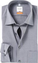 OLYMP Luxor modern fit overhemd - grijs fil a fil - Strijkvrij - Boordmaat: 46