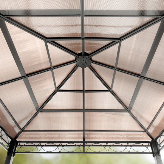 Oraal voor Van toepassing Tuinpaviljoen 3x3 m hardtop polycarbonaat dak waterdicht aluminium deluxe  paviljoen... | bol.com
