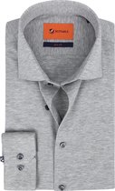 Suitable - Overhemd Knitted Jersey Grijs - 43 - Heren - Slim-fit