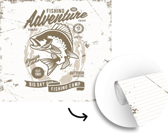 Papier peint - Papiers Papier peint photo Poissons - Rétro - Citation - Largeur 280 cm x Hauteur 280 cm