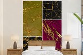 Behang - Fotobehang Marmer - Goud - Luxe - Breedte 225 cm x hoogte 350 cm