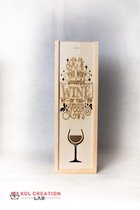 Wijnkistje hout | Schuifdeksel | Most wonderful WINE of the year | Inclusief kleurrijke vulling
