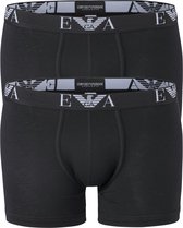 Emporio Armani Boxers Essential Monogram (2-pack) - heren boxers normale lengte - zwart -  Maat: L