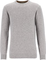 Profuomo heren trui wolmengsel - slim fit met O-hals - grijs melange -  Maat: XXL