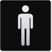 Pictogram Toilet heren - pictogrammen - zwart -  deurbordje - 10 x 10 cm - zelfklevend - vierkant