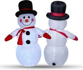 Sneeuwpop opblaasbaar met verlichting 120cm Kerstfiguren buiten binnen Kerstdecoratie