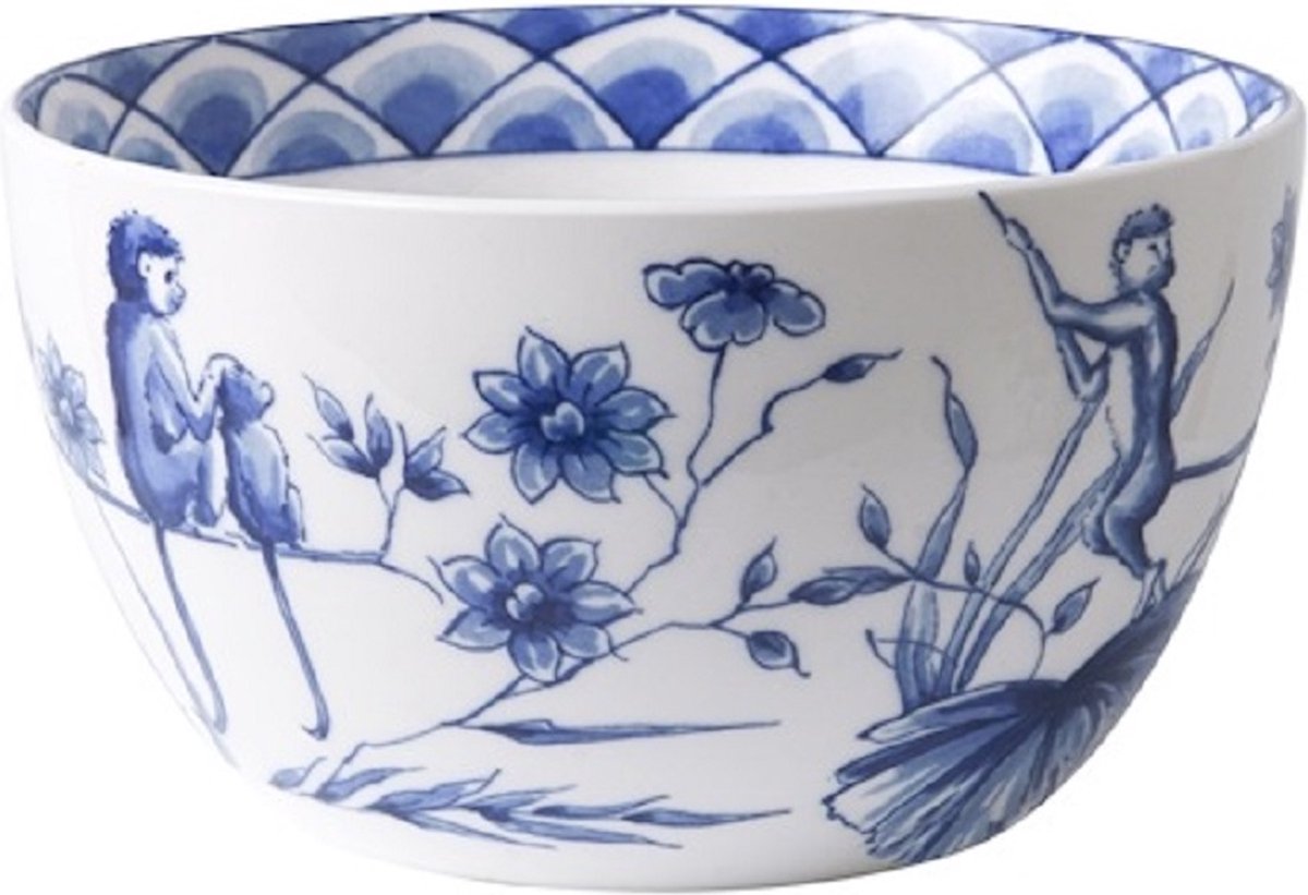 Heinen Delfts Blauw | ‘Sharing Moments – Aapjes’ | Yoghurtschaaltje | Janny van der Heijden | Holland