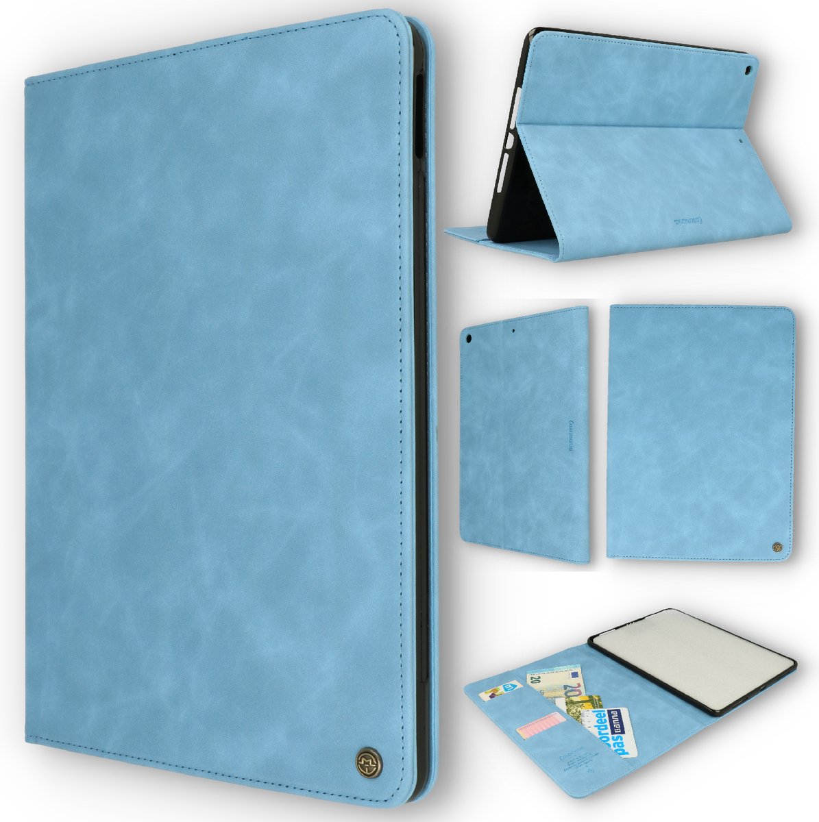 iPad 10.2 2021 (9e gen)/iPad 10.2 (2020)/iPad 10.2 (2019) Bookcase hoesje - CaseMe - Effen Lichtblauw - Kunstleer