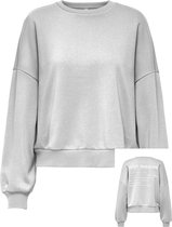 Jacqueline de Yong Trui Jdyparson Life L/s Print Sweat Jrs 15247468 Light Grey Mela/just Imagi Dames Maat - XL