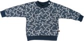 MXM Baby trui- Blauw- Sweater- Print- Jeans- Wit- Maat 86