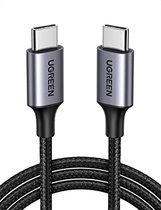UGREEN USB Type C naar USB C Kabel (2M) 60W PD Nylon Oplaadkabel Compatibel met MacBook Air 2020/2019, iPad Pro 2020/2019, Google Pixel 4/3, Galaxy S21/ S20, Huawei P40 P30 Pro enz. B07PLP4K3