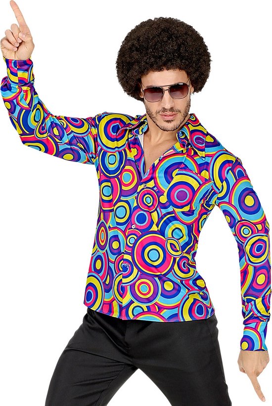 Hippie Kostuum | Jaren 70 Prins Van De Dansvloer Shirt Man | XXL | Carnaval kostuum | Verkleedkleding