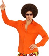 Widmann - Hippie Kostuum - Groovy Garry 70s Heren Shirt, Oranje Man - Oranje - Large / XL - Carnavalskleding - Verkleedkleding