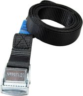 Spanband 3 meter - 25 mm breed - zwart met klemsluiting - 4 stuks