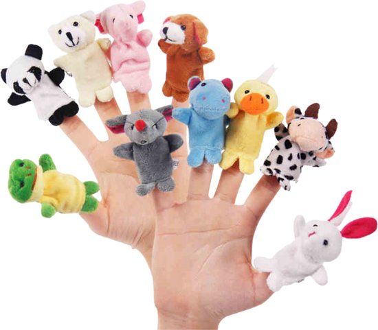 Afbeelding van 10 Vingerpoppetjes dieren - Vingerpopjes - Vingertop Diertjes speelgoed