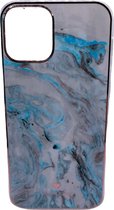 iPhone 12/12 Pro marmer design hoesje - 4 verschillende kleuren - Wit/Goud - Paars - Groen - Blauw - Design - Patroon - Telehoesje - Goedkoop - Stevig - Leuk - Marble phone case -