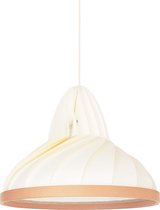 Snowpuppe - lamp van papier en hout - Wave – wit - Ø 40 cm