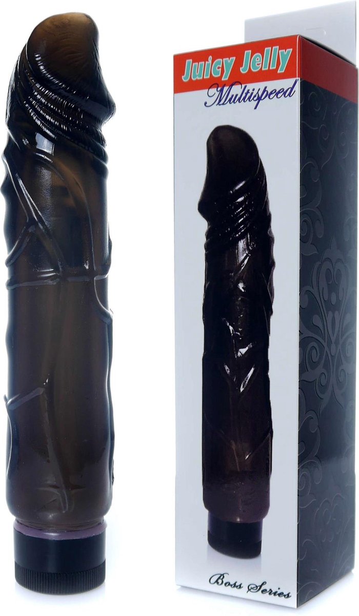Goedkoopste Bossoftoys - 67-00098 - Real Skin - Realistic Vibrator - Black - 22 M- Dia 4 Cm - Multispeed