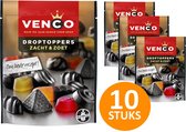 Venco Droptoppers 10 zakken Drop à 210g snoep - Zacht zoet - Zacht snoep - Stazak