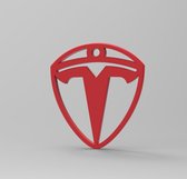 Tesla Sleutelhanger - 40x44x3mm - Rood