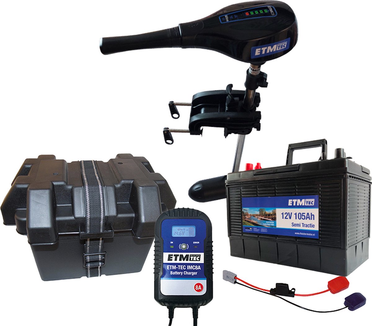 ETM-TEC Ocean 55 Elektromotor compleet met Accu en Acculader - Aanbieding