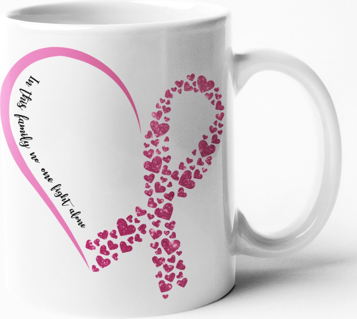 Mok Pink ribbon hartje