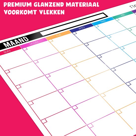 FLOOQ Magnetische Maandplanner Weekplanner 2024 en Boodschappenlijst - Complete set - Planbord - Familieplanner - Dagplanner - To Do Planner - Inclusief Markers & wisser