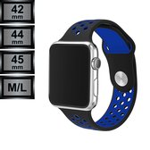 RipaWare Sport Watch bandje - Compatible met Apple - Silicone - 42, 44, 45mm - M/L - zwart / donkerblauw