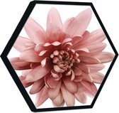 Akoestische panelen - Geluidsisolatie - Akoestische wandpanelen - Akoestisch schilderij AcousticHexagon® - paneel met roze bloem - design 241 - 140cm - zwart - Wanddecoratie - woon