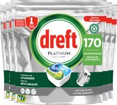 Dreft Platinum All In One Vaatwastabletten Regular - Voordeelverpakking 5 x 34 stuks