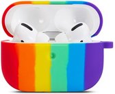 Peachy Rainbow siliconen regenboog hoesje voor AirPods Pro 1 & 2 - kleurrijk