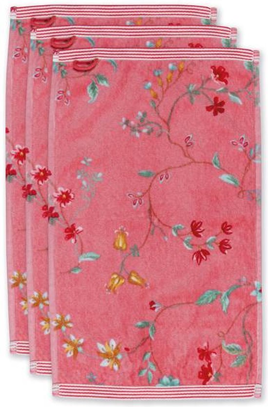 Pip Studio Les Fleurs Gastendoekje – 30×50 cm – Set van 3 – Pink