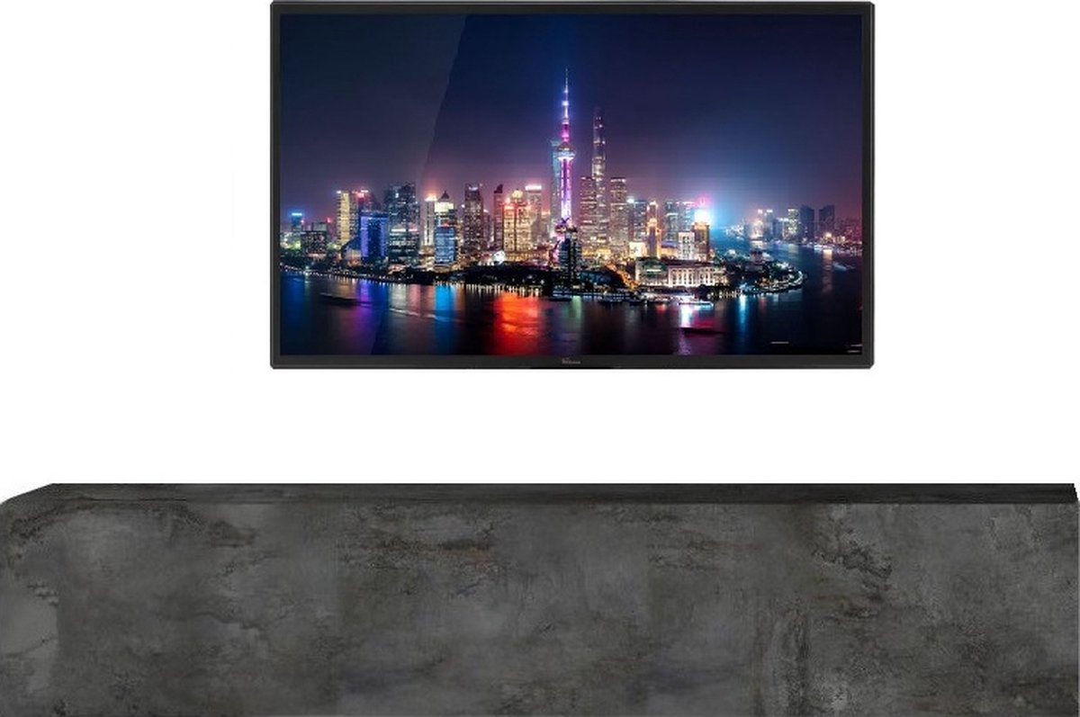 Zwevend Tv-meubel Tesla 138 cm breed in Oxid
