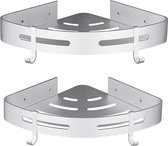 Douche plank aluminium hoek zonder boren Douchemand Badkameraccessoires Matte Afwerking met haken zilver