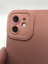 Hoogwaardige Siliconen hoesje met bescherming rondom Camera/Lens - Geschikt voor iPhone 11 - Oudroze (Let OP: Past Alleen 11)