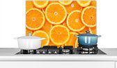 Spatscherm keuken 60x40 cm - Kookplaat achterwand Sinaasappel - Fruit - Oranje - Muurbeschermer - Spatwand fornuis - Hoogwaardig aluminium