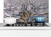 Spatscherm keuken 60x30 cm - Kookplaat achterwand Bloeiende appelboom - Piet Mondriaan - Muurbeschermer - Spatwand fornuis - Hoogwaardig aluminium