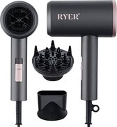 RYER Föhn met Diffuser - 3 Standen - Ionic Hair Dryer - Opzetstukken Krullen