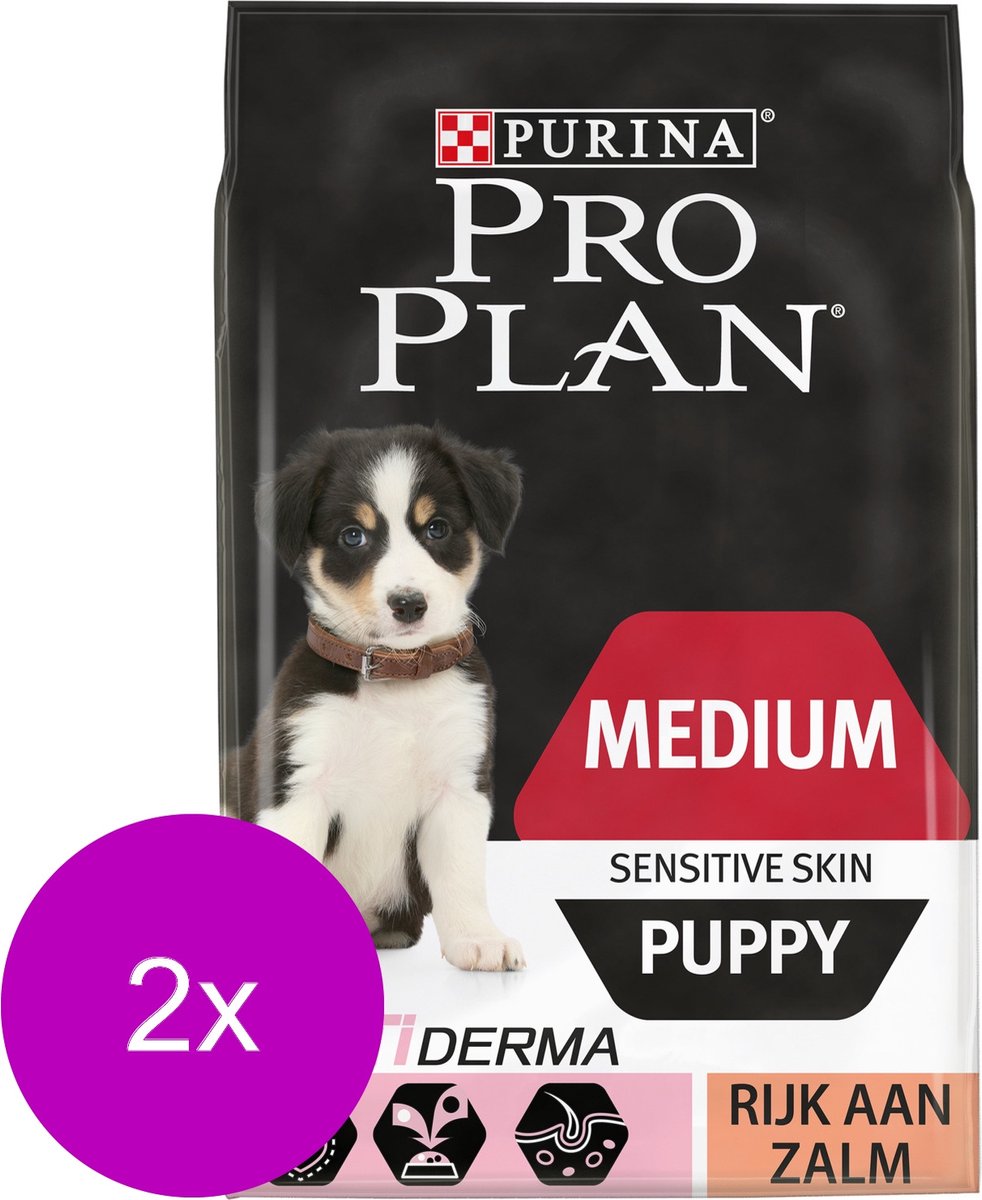 Pro Plan Pro Plan Dog Puppy Medium Breed Sensitive Zalm - Hondenvoer - 2 x 12 kg