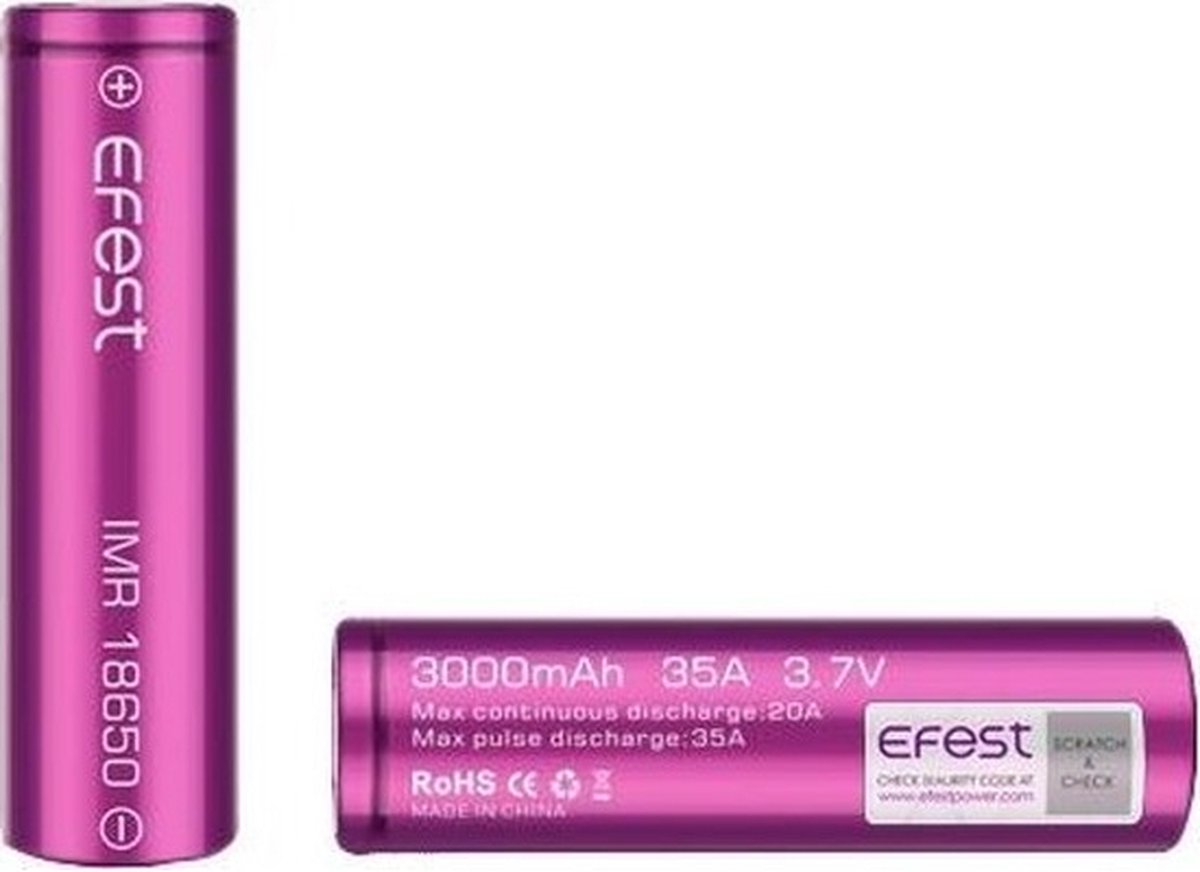Efest 18650 3000mAh 35A IMR batterij/acu